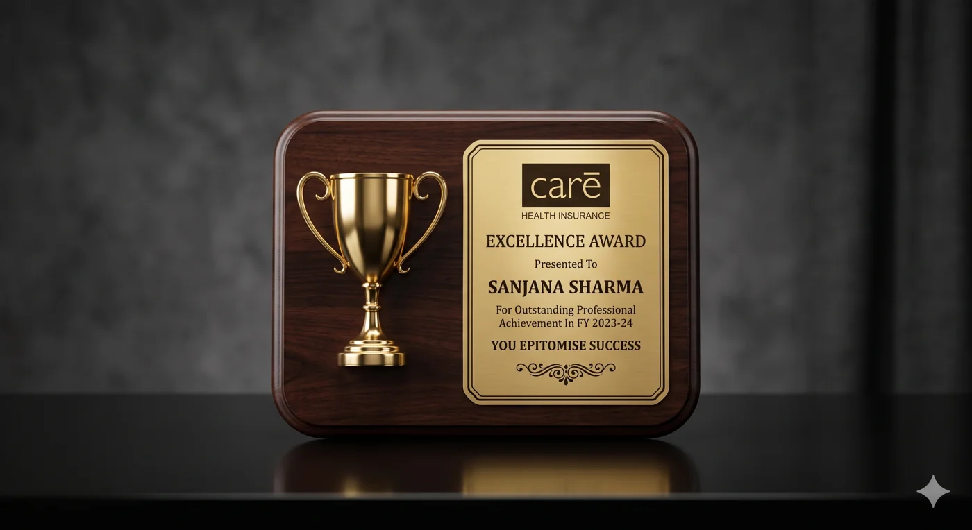 Excellence presentation plaque