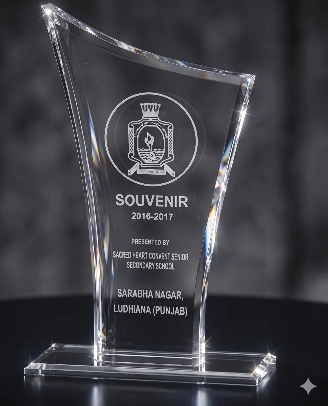 Crystal shield award